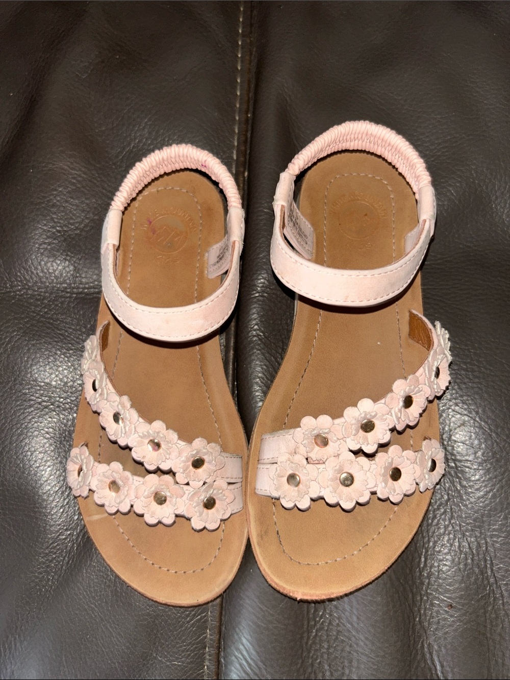 Girls' Pink Floral Strap Sandals